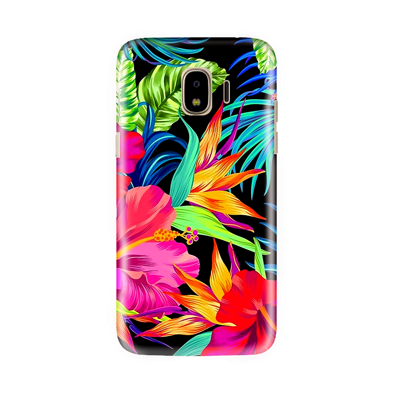 samsung j4 19 Mad Hibiscus Pattern For Samsung J4 Back cover