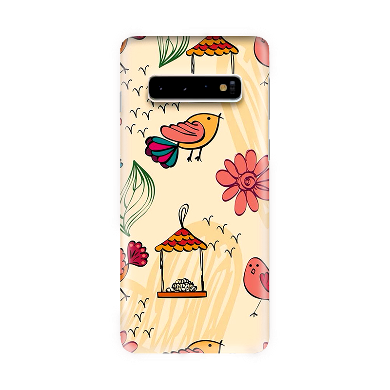 samsung s10 11 Animated Bird In Flower Samsung S10 Back cover